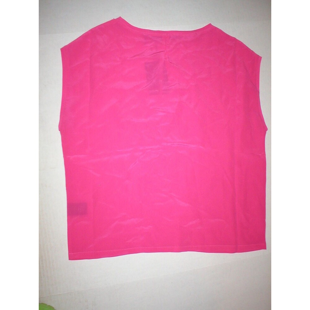 NWT LAMB New Punk Pink Short Sleeve Silk Top Blouse XS Womens Designer Bright - Picture 6 of 7